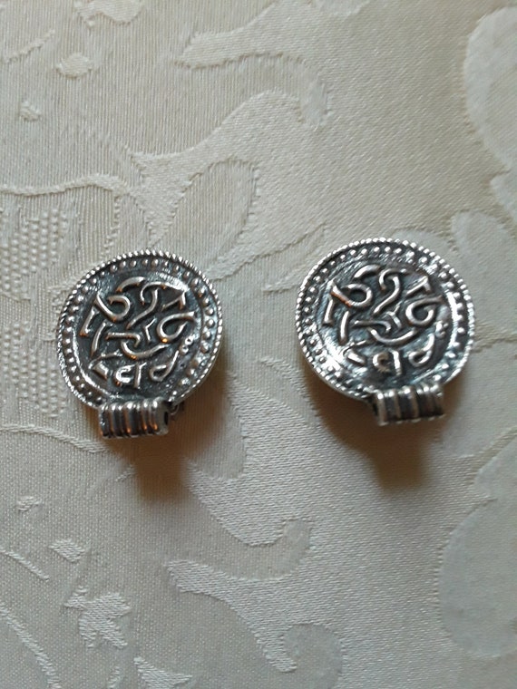 Sterling clip on round earrings