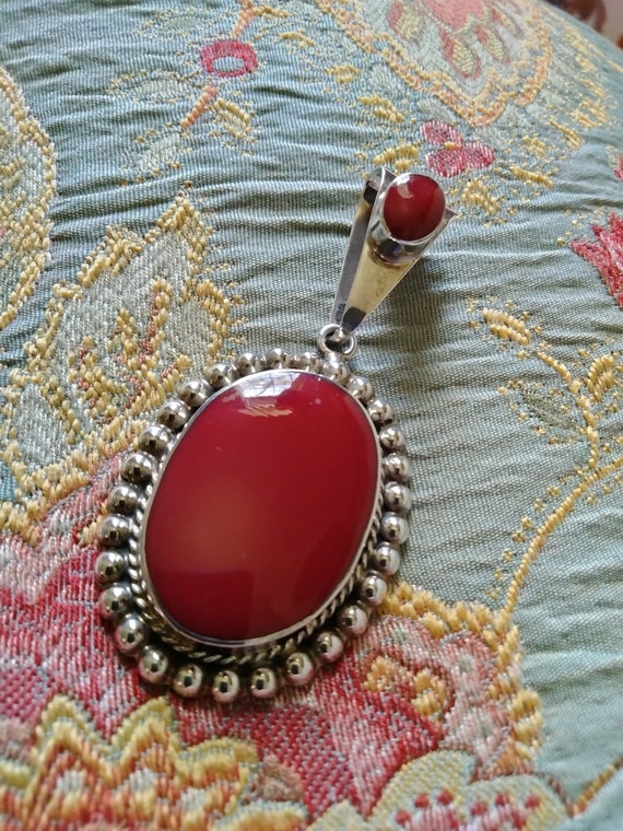 Ruby Red Jasper pendant with Ruby necklace - image 1