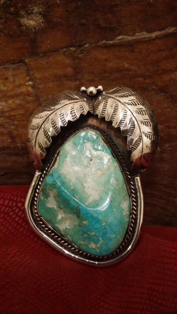 Vintage Native American Sterling Silver and Turqu… - image 2