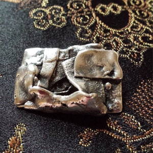 Sterling silver contemporary art brooch