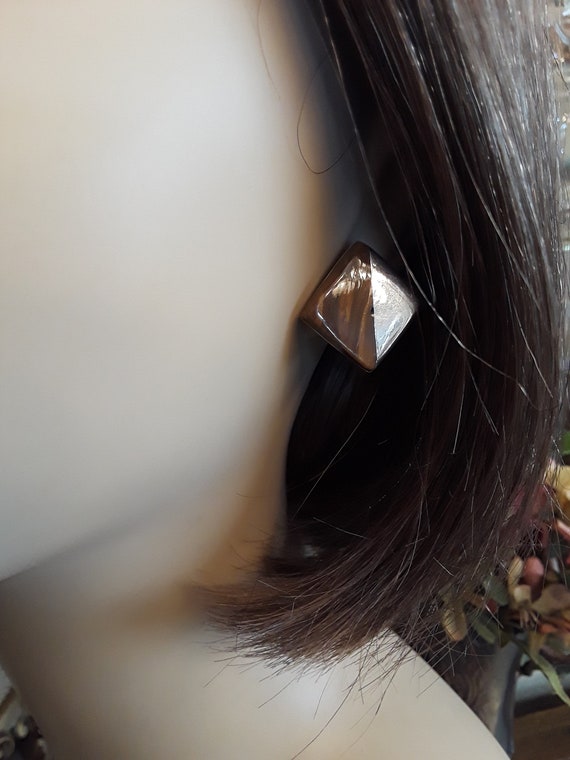 Sterling silver tiger eye contemporary stud earrings