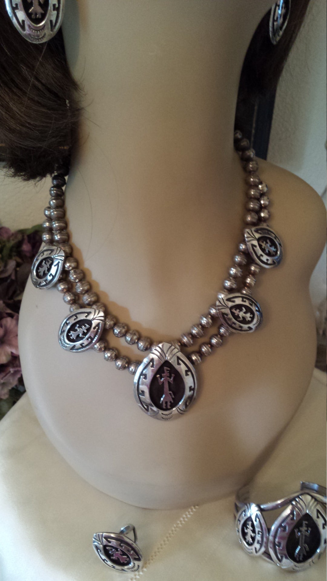 Sterling Silver Five Piece Set Navajo Artists D & J Clark - Etsy