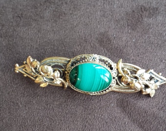 Vintage malachi brooch