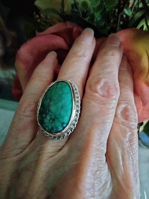 Sterling Silver Turquoise Native American Ring, Size 7 - Etsy