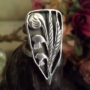 Sterling silver vintage artist ring, size 8