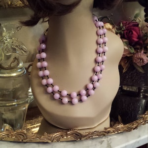 Two strand faceted lavender jade necklace