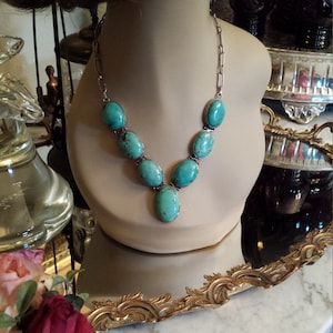 Turquoise sterling silver necklace
