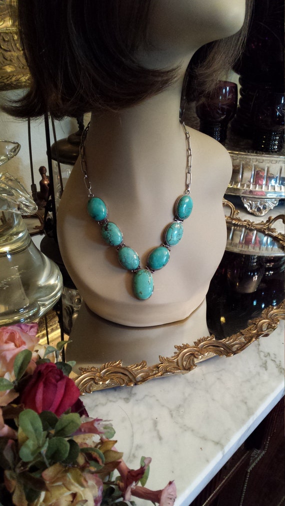 Turquoise sterling silver necklace