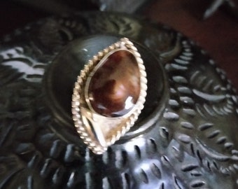 Sterling Silver Fire Agate ring, size 6