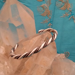 Beautiful Vintage Sterling Silver Rope Designed Cuff Bracelet