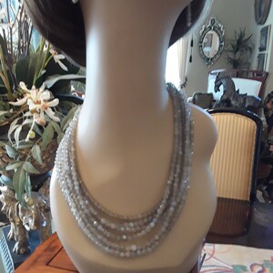 Labradorite six strand necklace with matching earrings