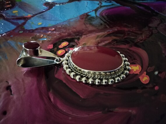 Ruby Red Jasper pendant with Ruby necklace - image 3