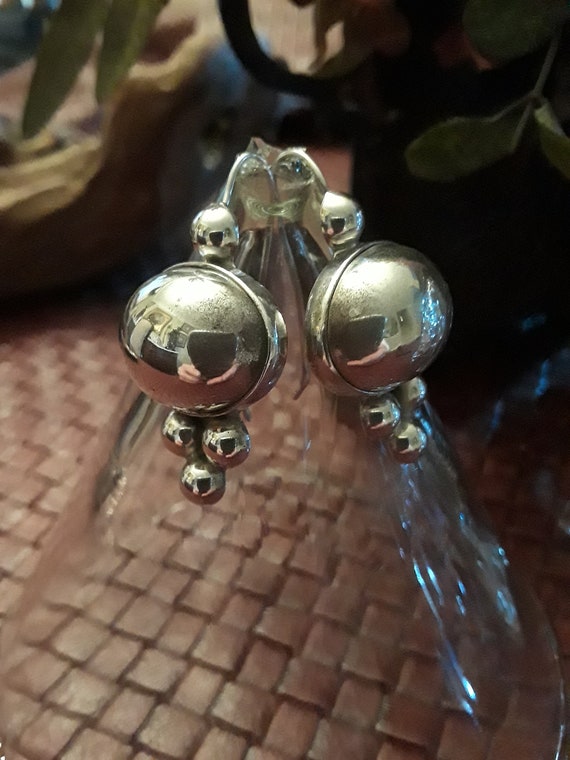 Sterling Silver vintage pierced drop earrings