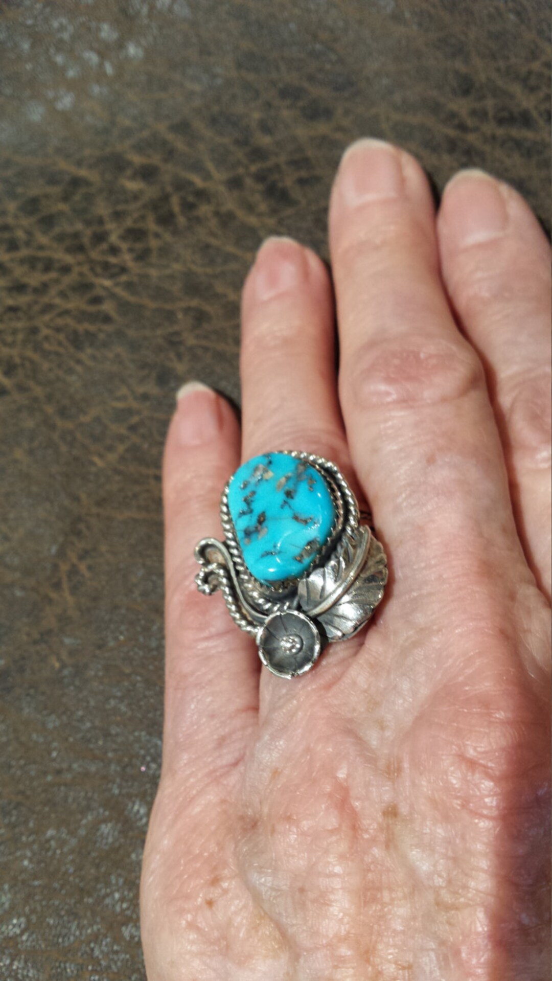 Sterling Silver Native American Turquoise Wide Band Ring - Etsy