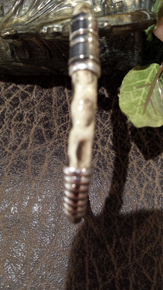 sterling silver rattlesnake (actual skin) bracelet - image 3