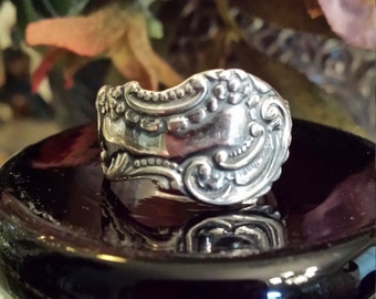 Sterling silver Victorian spoon ring