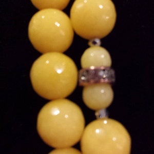 Two strand yellow faceted jade necklace image 4