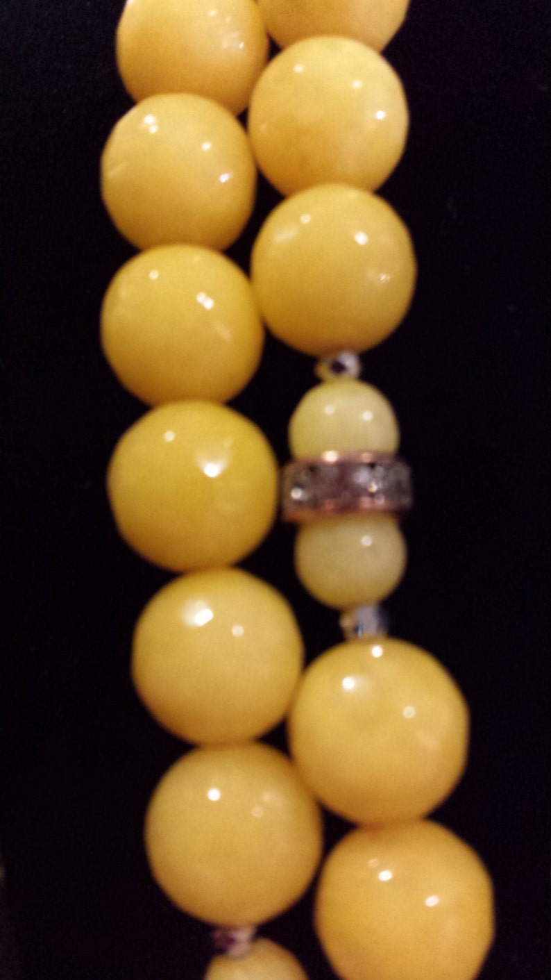 Two strand yellow faceted jade necklace image 4