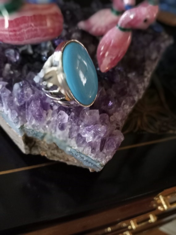 Sterling silver turquoise ring, size 7 - image 1