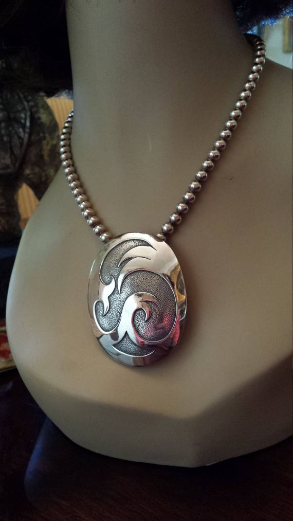 Sterling silver native American contemporary oval 
