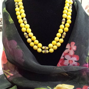 Two strand yellow faceted jade necklace image 2