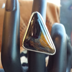 Sterling silver artist made Montana Moss Agate stone ring