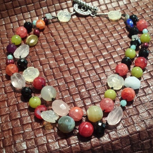 Two strand assorted semi precious stones necklace image 3