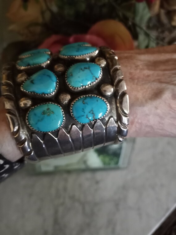 Native American vintage turquoise signed Alice Sa… - image 2