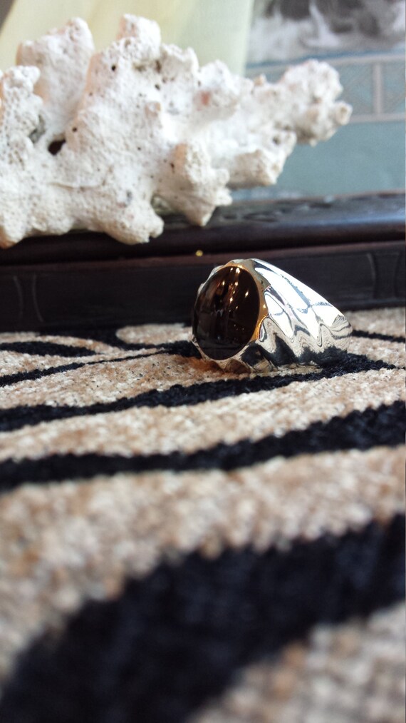 Sterling silver black onyx ring - image 4
