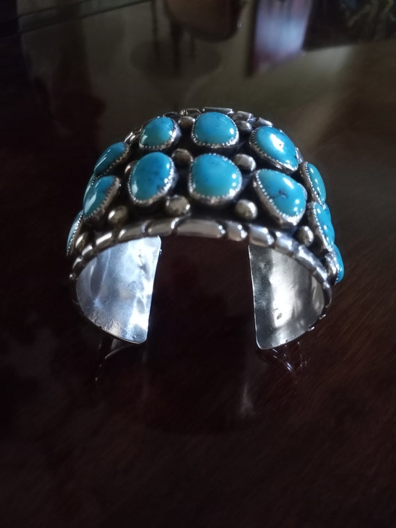 Native American vintage turquoise signed Alice Sa… - image 6