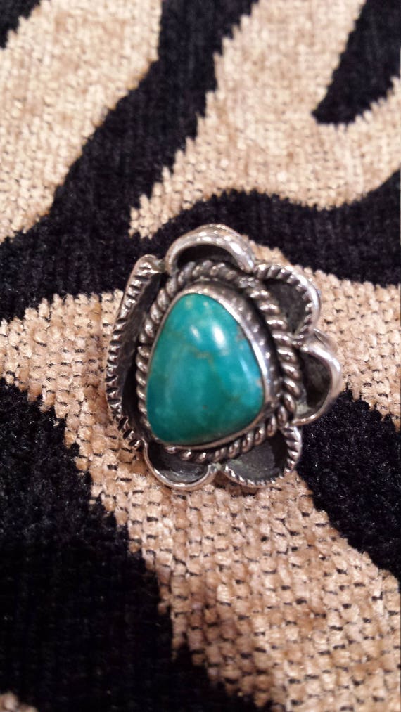 Sterling silver native American turquoise ring,  s