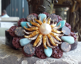 Vintage jeweled belt buckle made by petronella designs
