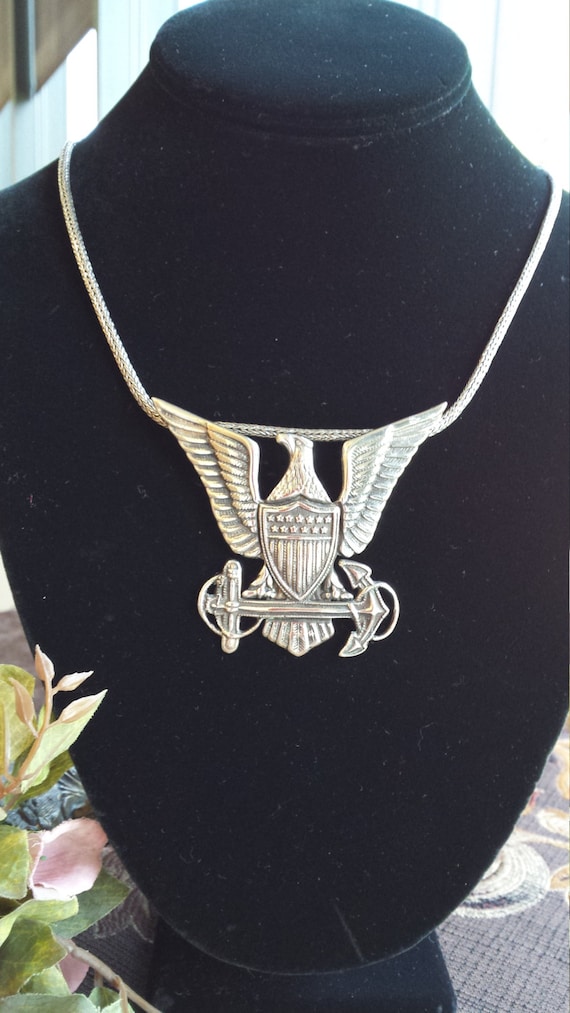 Sterling silver eagle pendant - image 1
