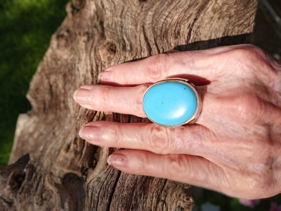 Sterling silver turquoise ring, size 7 - image 5