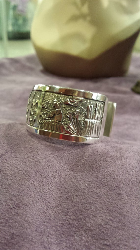 Sterling silver story teller cuff bracelet - image 3