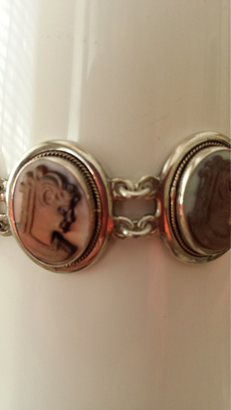 Sterling silver cameo vintage set image 4