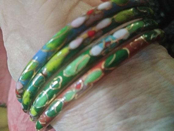 Cloisonne vintage bangles