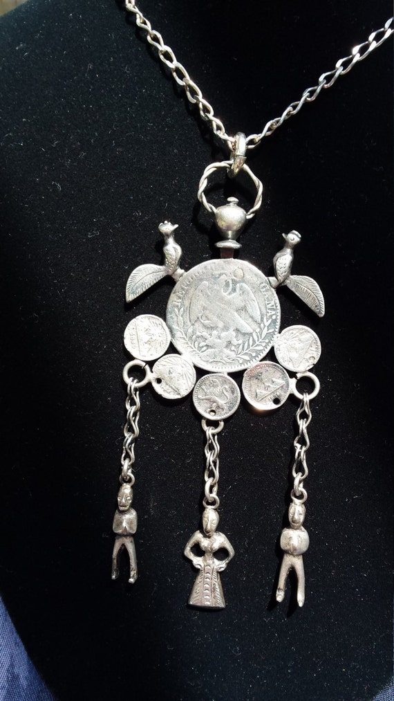 Sterling silver coin pendant necklace - image 2