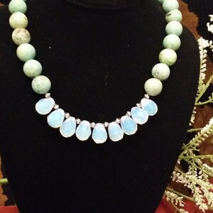 One of a Kind Turquoise and opalite Necklace