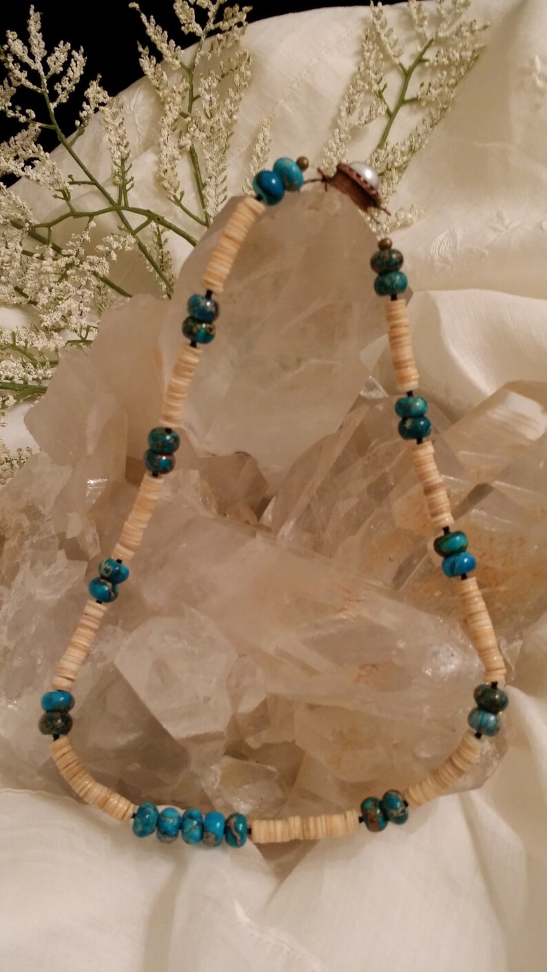 Turquoise and Shell Necklace image 1