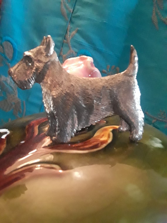 A Scottish Terrier sterling silver marked brooch