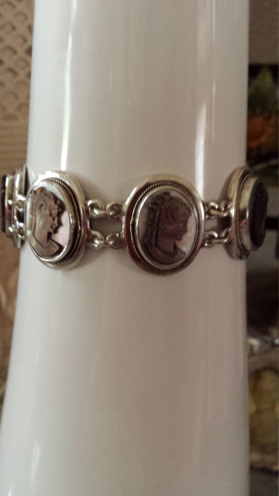 Sterling silver cameo vintage set