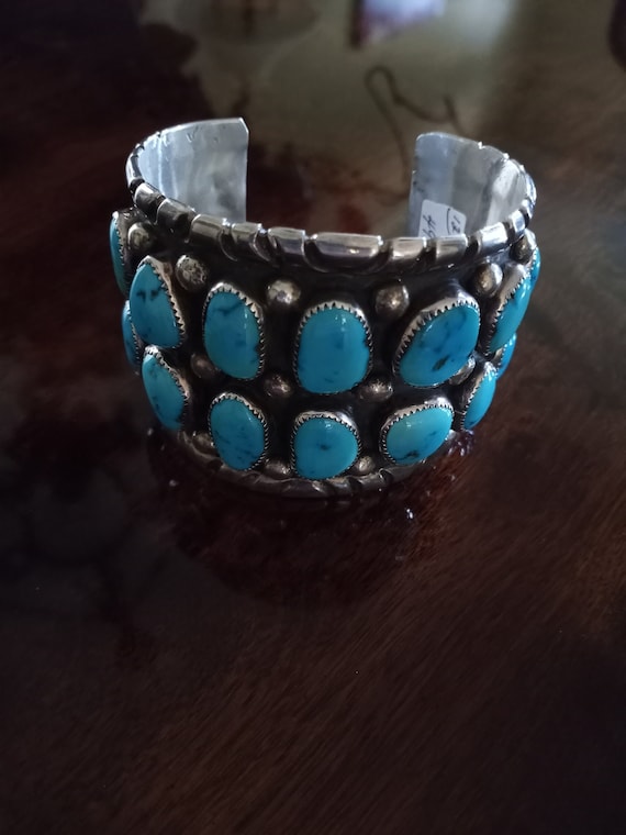 Native American vintage turquoise signed Alice Sa… - image 1