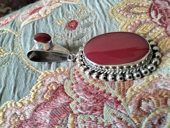 Ruby Red Jasper pendant with Ruby necklace - image 4
