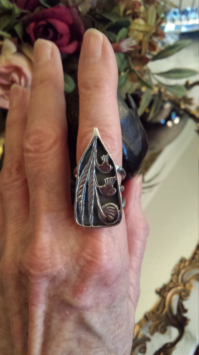 Sterling Silver Vintage Artist Ring, Size 8 - Etsy