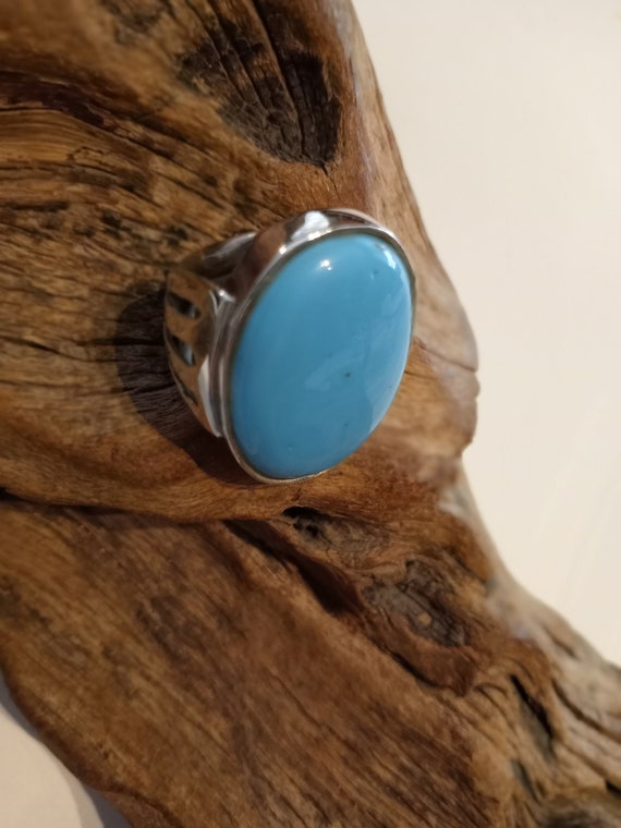 Sterling silver turquoise ring, size 7 - image 3
