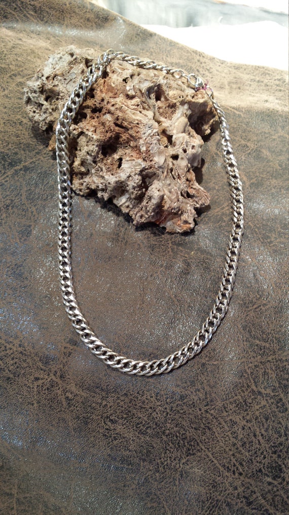 Sterling silver men's heavy duty chain link vinta… - image 4