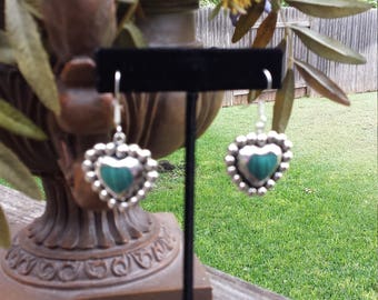 sterling silver malachi heart dangle earrings