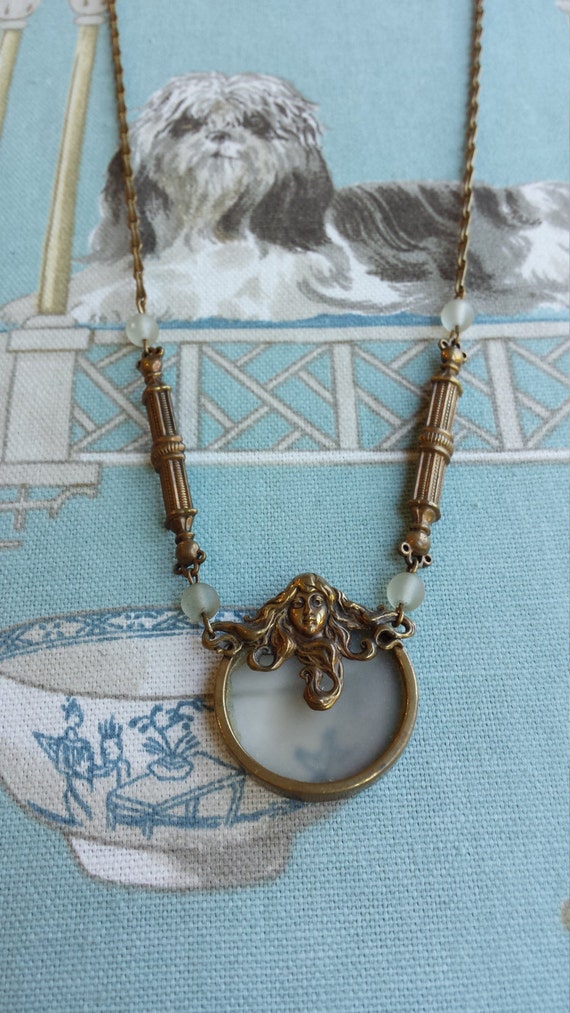 Victorian long chain pendant necklace - image 2
