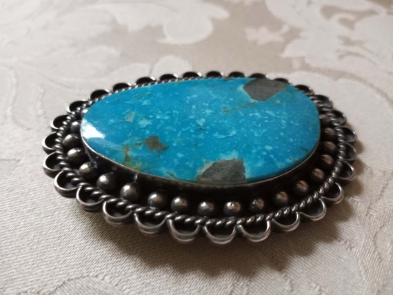 Sterling silver antique Native American turquoise… - image 3